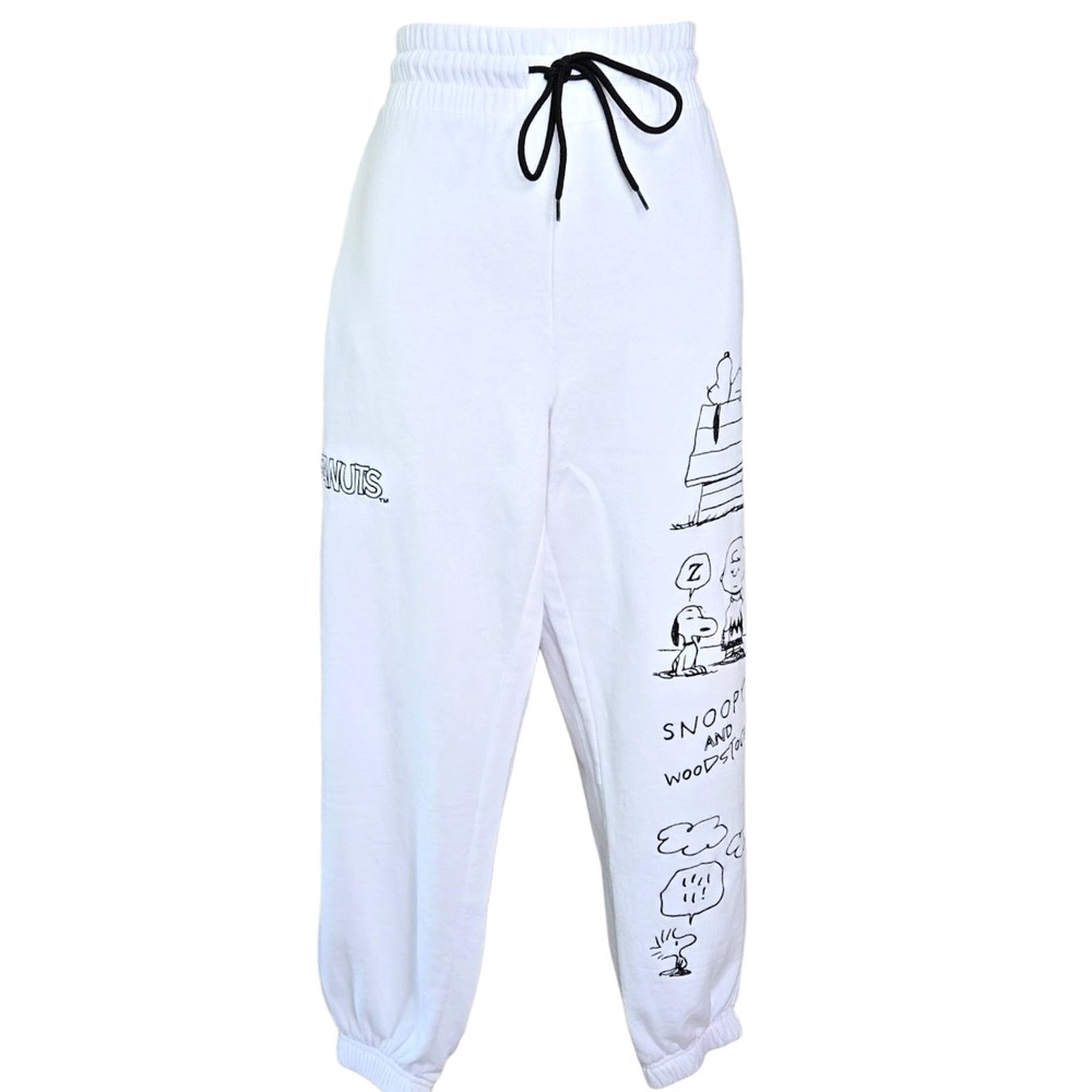 Peanuts Womens Snoopy Doodle Joggers Size XL Fleece Lounge Pants Charlie Brown